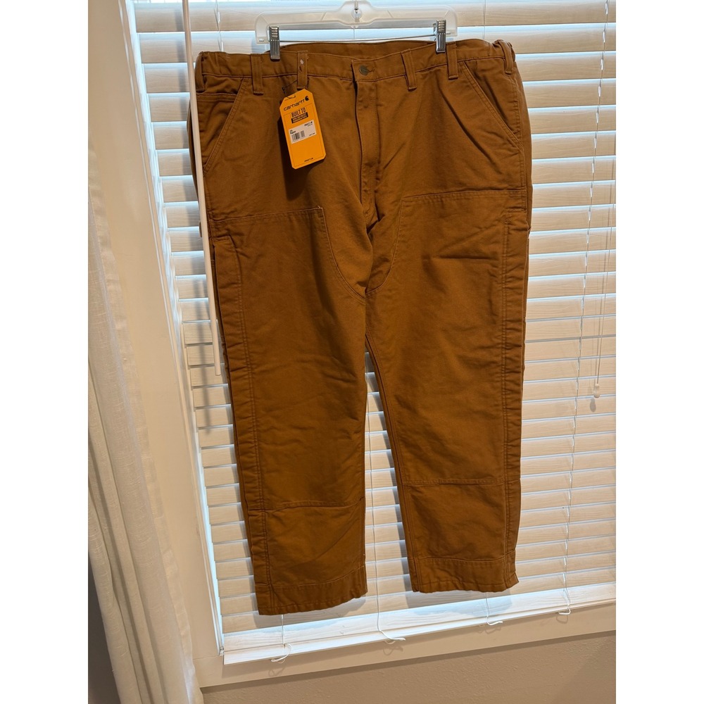 Carhartt Mens OB5471-M Washed Duck Insulated Pants 2XL Brown Loose Fit New